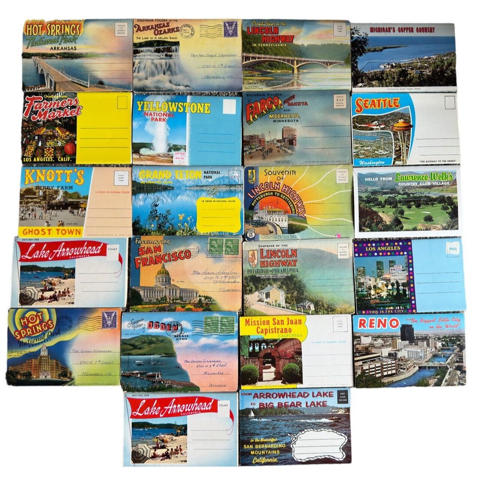 Lot of 22 Vintage Postcards USA States Parks Postcard Ephemera